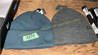 2 Alpine Stocking Caps, Grey & Blue