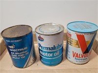 (3) Motor Oil Cans (full)