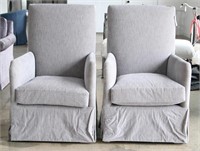 PR OF TALL UPHOLSTERED CHAIRS