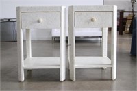 PAIR OF NIGHTSTANDS WITH BONE INLAY