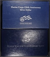 1993 PROOF 2-COIN SET & 2005 PROOF SILVER $1, OGP