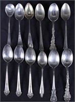 MIXED LOT OF 12 STERLING SILVER SPOONS
