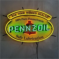 AUTO – XTRA – PENNZOIL NEON SIGN WITH BACKING