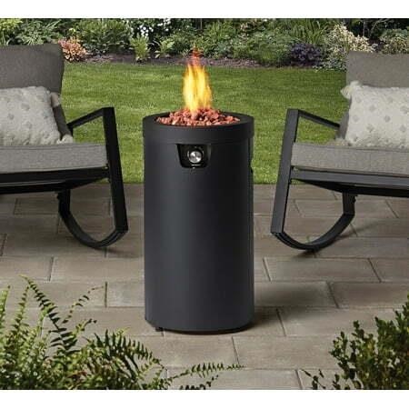 28 Column Propane Fire Pit  Matte Black