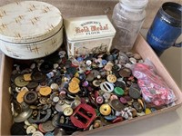 Buttons in various cans