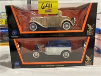 (2) 1/18 SCALE ROAD LEGENDS DIECAST CARS