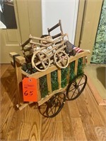 Wooden Wagon with Dolls