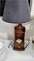 Wood lamp with drawer