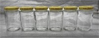 6 - Metal Lid Glass Jars