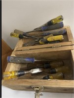 CHISELS IN WOOD BOX