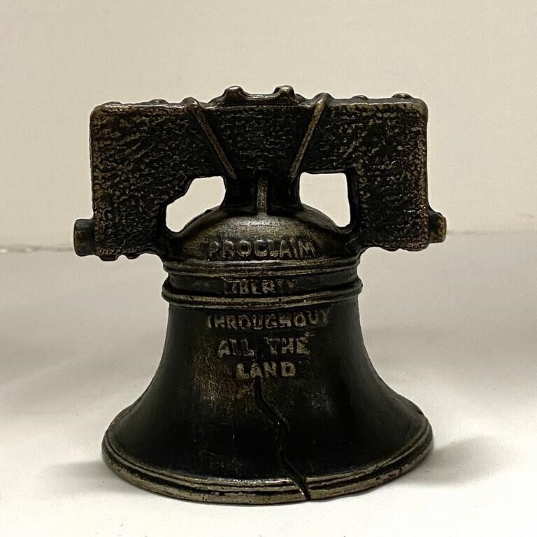 Old Cast Iron Liberty Bell Bank