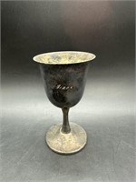 Sheridan Silver-Plate Goblet Engraved Jean 5.25"