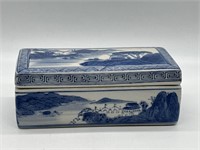 Beautiful Asian Ceramic Box w/Costume Jewelry