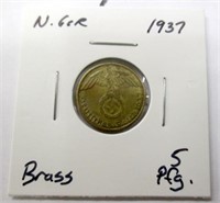 1937 Nazi Germany 5 PFG Brass