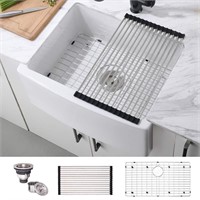 24 Inch Fireclay Farmhouse Kitchen Sink, 24