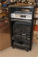 Realistic Rack Stereo /  Realistic VCR and cabinet