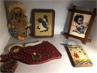 WOOD WALL HANGING ANGEL PLAQUES LOT ~ ONE IS A CHA