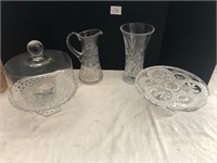 Crystal Vases, Cake Plates +