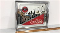 Bacardi and Coca Cola mirrored sign.  16x19