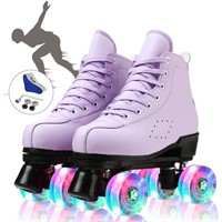 WF6265  EONROACOO Classic Roller Skates, Purple, W