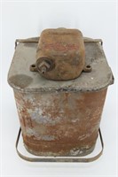 Vintage Industrial Waste Can & Iron Gas Tank