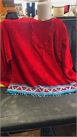 Sweaters some with beadwork, Red & teal beads Xl