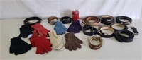 Gloves and Belts. Some with Buckles