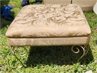 Gold Embroidered Footstool