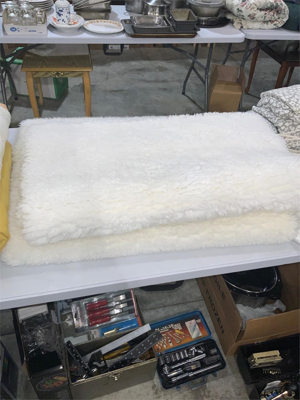 two large pieces of fuzzy  material