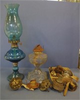 Two vintage oil lamps