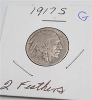 1917 S -2- Feathers Buffalo Nickel