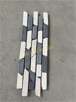Mosaic Border Tile Black/White Brick