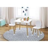 UTEX 2-in-1 Kids Table with 2 Chairs Set  White