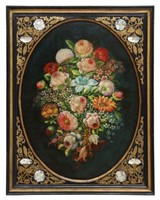 BAROQUE STYLE FLORAL STILL LIFE PAINTING MOP FRAME