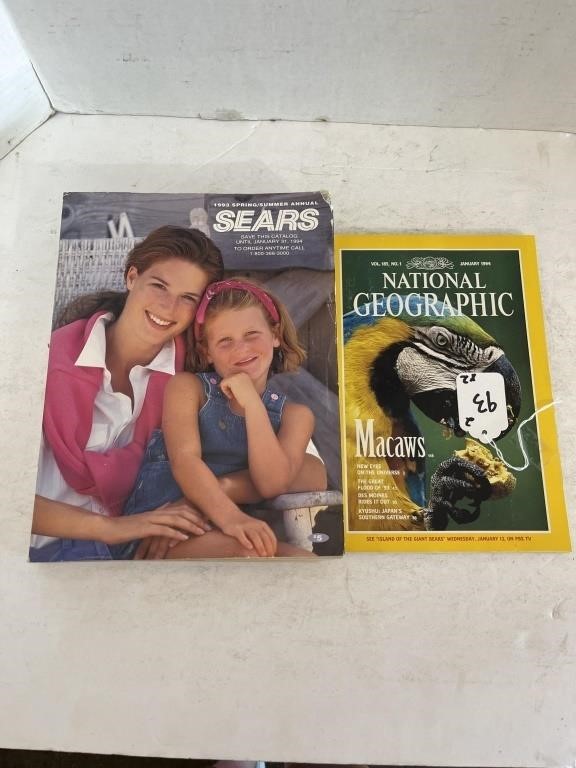 (2) National Geographic Magazine and Sears Catalog