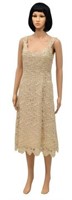 ALEXANDER MCQUEEN CREME LACE SHEATH DRESS