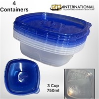 4 Ziploc Food Storage Containers (3 c each)