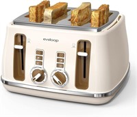 evoloop Toaster 4 Slice, Oversize Retro Stainless