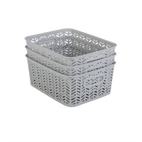 Simplify 3 Pack Small Herringbone Storage Basket