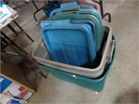 3 storage totes and extra lids