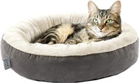 20" Round Non-Slip Cat Bed, Gray