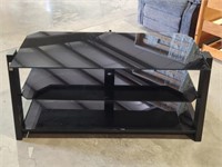 Black Glass Top TV Stand