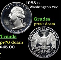 Proof 1988-s Washington Quarter 25c Grades GEM++ P