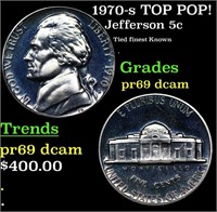 Proof 1970-s Jefferson Nickel TOP POP! 5c Graded G