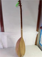 Wooden Biwa musical instrument.