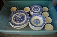 38+/- Pieces of Blue and White Dishes