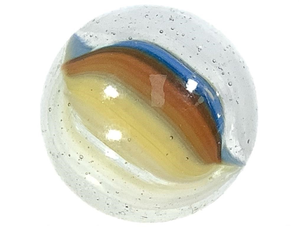 1 - 10/16" - Akro Agate Sparkler - Blue/Yellow