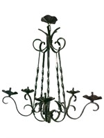 French Wrought Iron 5 arm Fixture with Twists