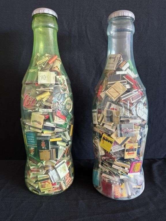 2 Plastic Coca-Cola Bottles Of Vintage Matches