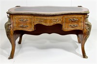 French style flat top desk, shaped top has